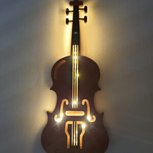Ξύλινο φωτιστικό τοίχου βιολί