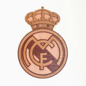 Xειροποίητο ξύλινο λογότυπο διακοσμητικό Real Madrid