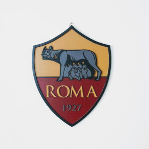 Xειροποίητο ξύλινο λογότυπο διακοσμητικό Roma FC